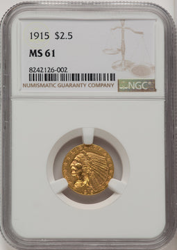 1915 $2.50 Indian Quarter Eagle NGC MS61 (177233136)