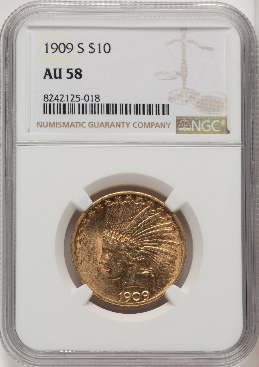 1909-S $10 Indian Eagle NGC AU58 (572308032)