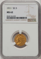 1911 $2.50 Indian Quarter Eagle NGC MS62 (505886204)