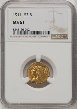 1911 $2.50 Indian Quarter Eagle NGC MS61 (772831004)
