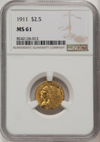 1911 $2.50 Indian Quarter Eagle NGC MS61 (772831004)