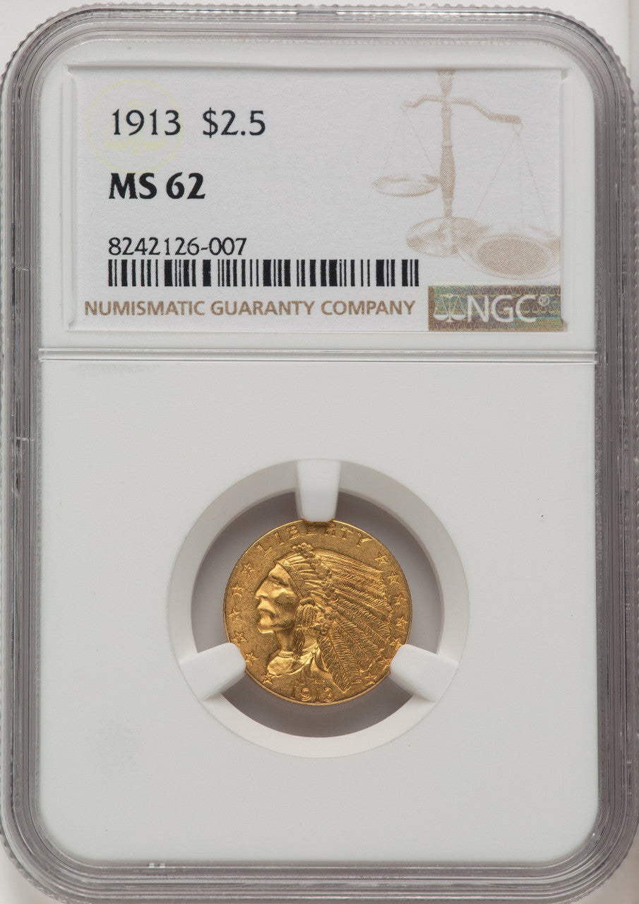 1913 $2.50 Indian Quarter Eagle NGC MS62 (177233132)