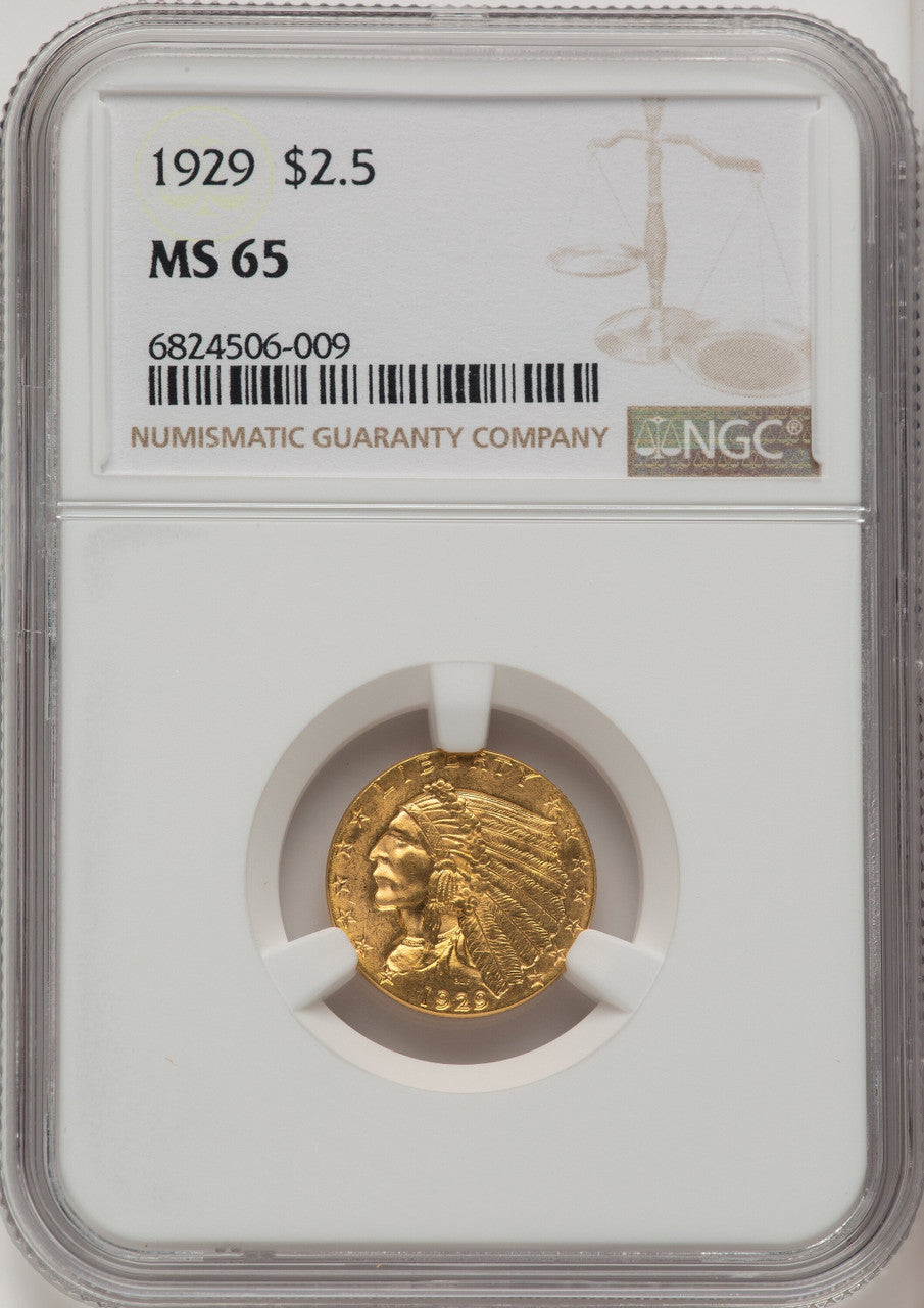 1929 $2.50 Indian Quarter Eagle NGC MS65 (774496004)
