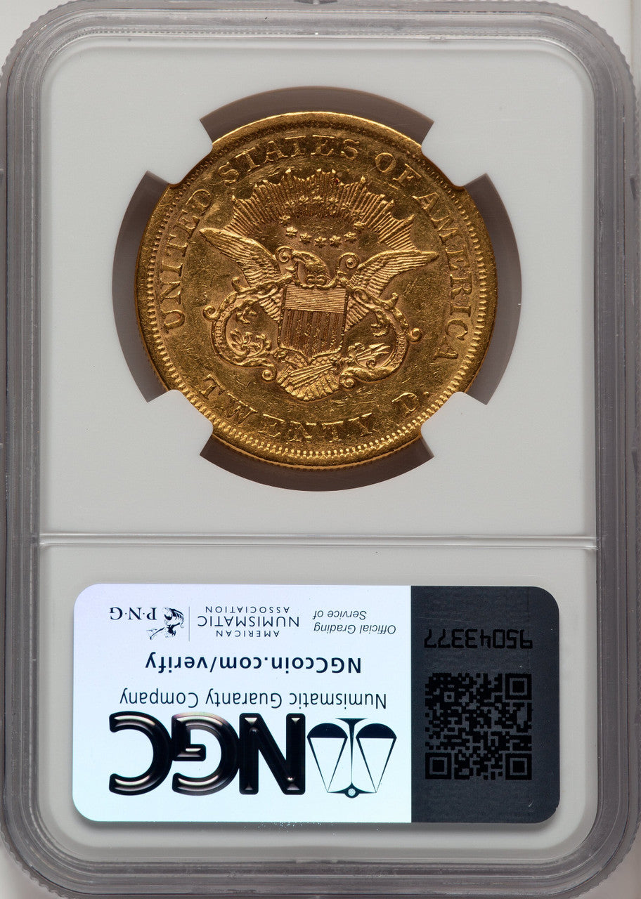 1862 $20 Liberty Double Eagle NGC AU53