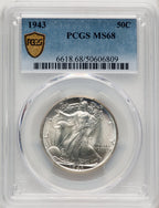 1943 50C Walking Liberty Half Dollar PCGS MS68