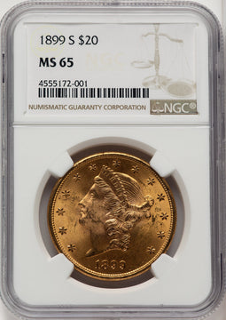 1899-S $20 Liberty Double Eagle NGC MS65 (774579018)