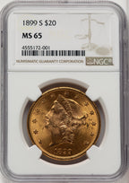 1899-S $20 Liberty Double Eagle NGC MS65 (774579018)