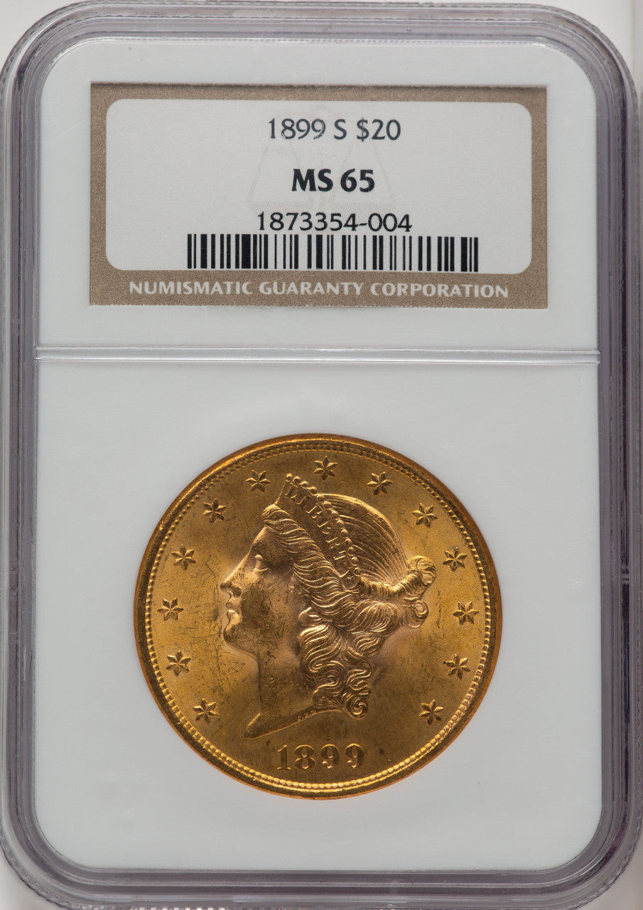 1899-S $20 Liberty Double Eagle NGC MS65