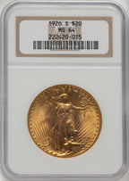 1926-S $20 Saint-Gaudens Double Eagle NGC MS64 (774580026)