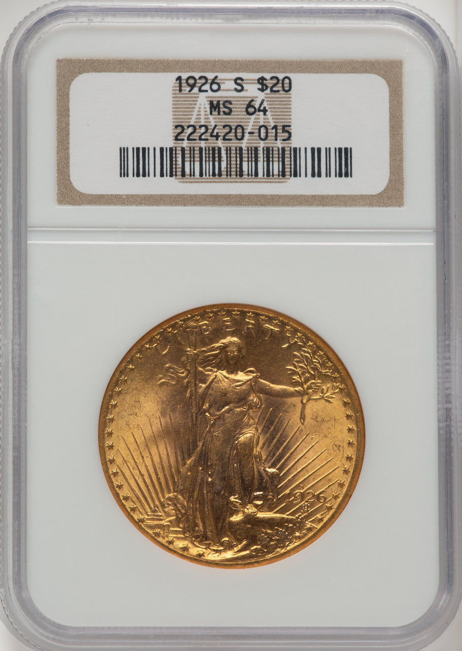 1926-S $20 Saint-Gaudens Double Eagle NGC MS64 (774580026)