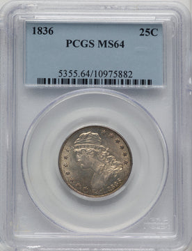 1836 25C Bust Quarter PCGS MS64