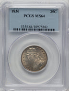 1836 25C Bust Quarter PCGS MS64