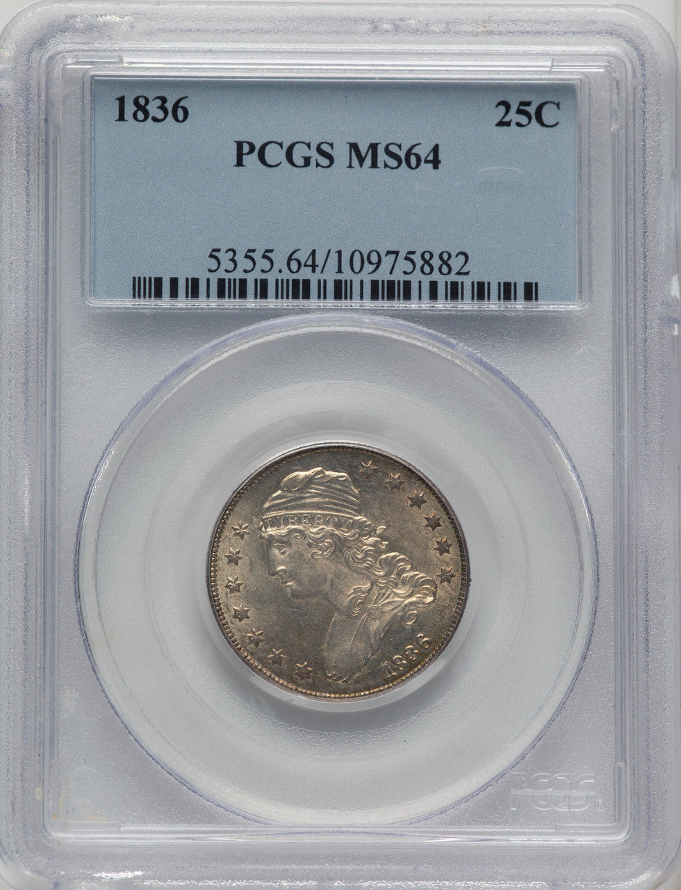 1836 25C Bust Quarter PCGS MS64