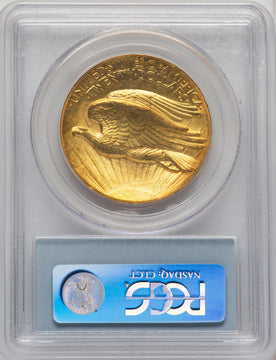 1907 $20 Wire Rim High Relief Double Eagle PCGS MS63