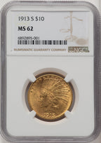 1913-S $10 Indian Eagle NGC MS62 (774094001)