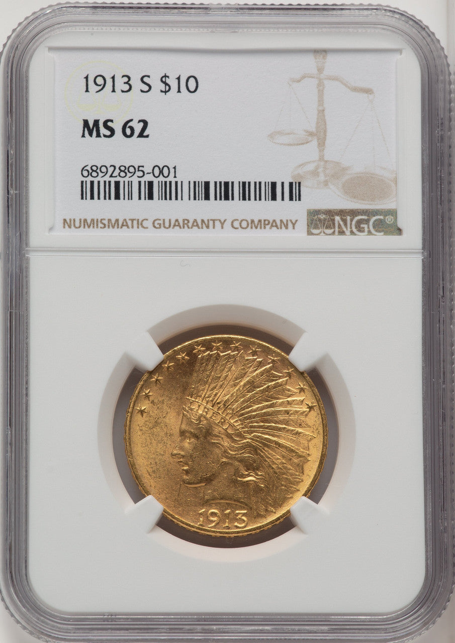 1913-S $10 Indian Eagle NGC MS62 (774094001)