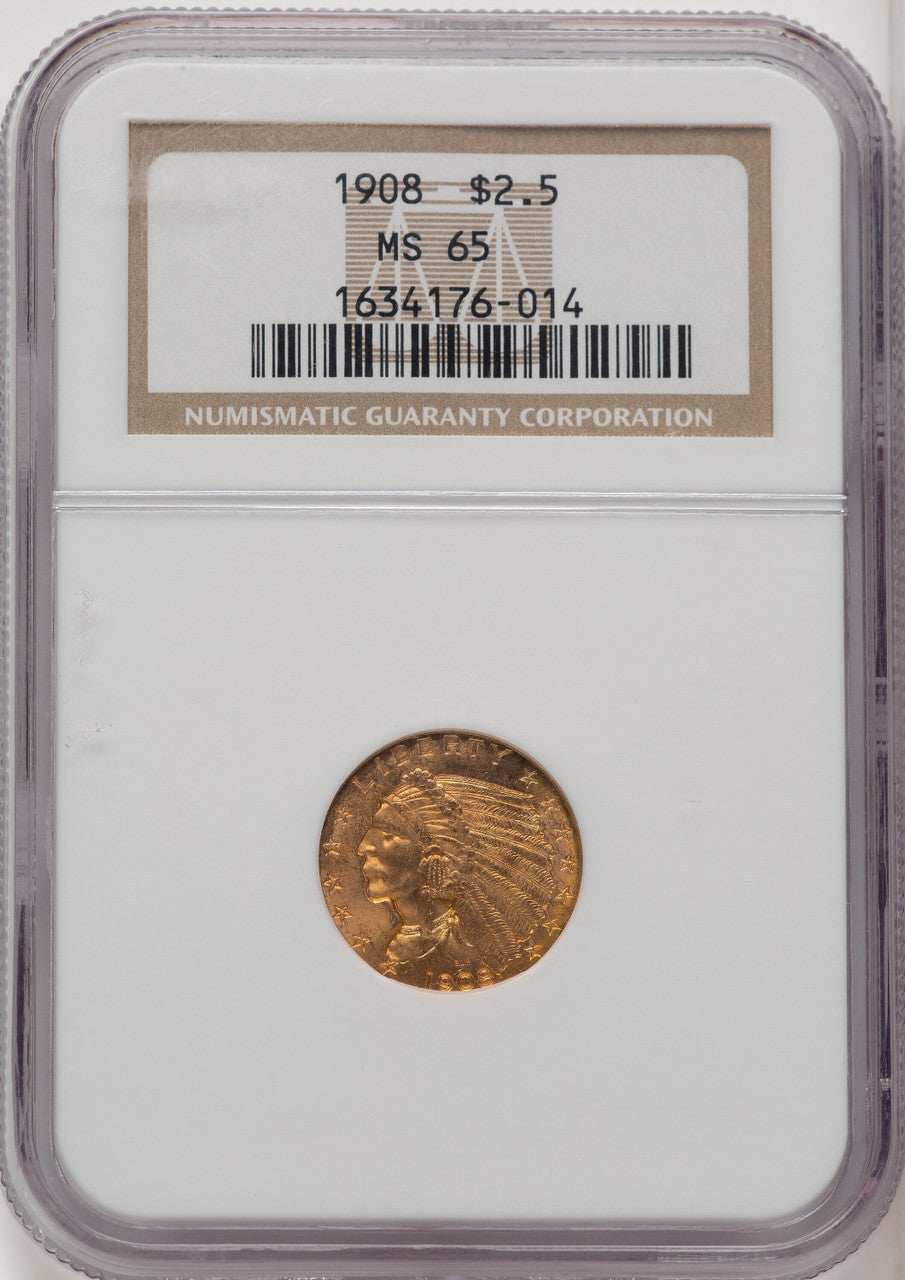 1908 $2.50 Indian Quarter Eagle NGC MS65 (506637022)