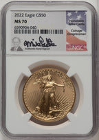 2022 $50 One-Ounce Gold Eagle Mike Castle NGC MS70
