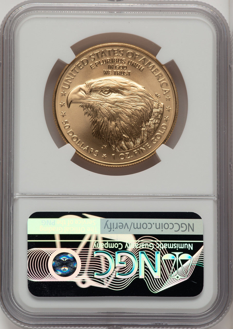 2022 $50 One-Ounce Gold Eagle Mike Castle NGC MS70