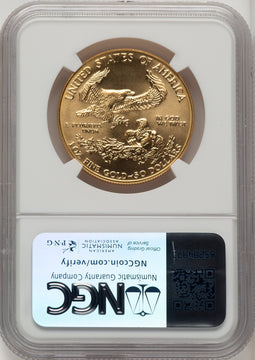 1987 $50 One-Ounce Gold Eagle Brown Label NGC MS70 (770755031)