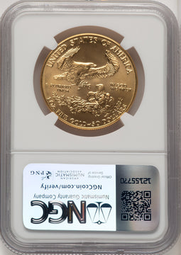 1986 $50 One-Ounce Gold Eagle Saint Gaudens Label NGC MS70