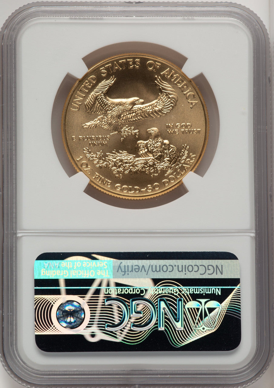 2019 $50 One Ounce Gold Eagle First Day of Issue Don Everhart NGC MS70