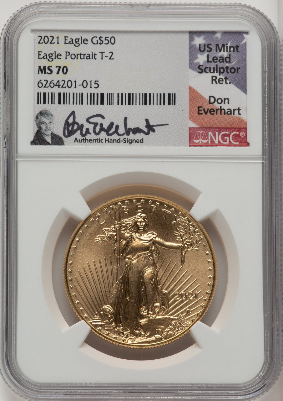 2021 One-Ounce Gold Eagle Type Two Don Everhart NGC MS70