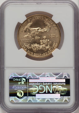 2009 $50 One-Ounce Gold Eagle Brown Label NGC MS70