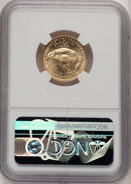 2021 $10 Quarter Ounce Gold Eagle Type Two First Strike ER Blue NGC MS70