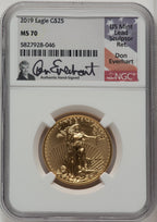 2019 $25 Half Ounce Gold Eagle Don Everhart NGC MS70