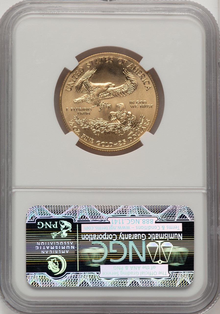 2014 $25 Half-Ounce Gold Eagle Brown Label NGC MS70