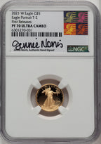 2021-W T2 Gold American Eagle 4-Coin Set Jennie Norris NGC PF70