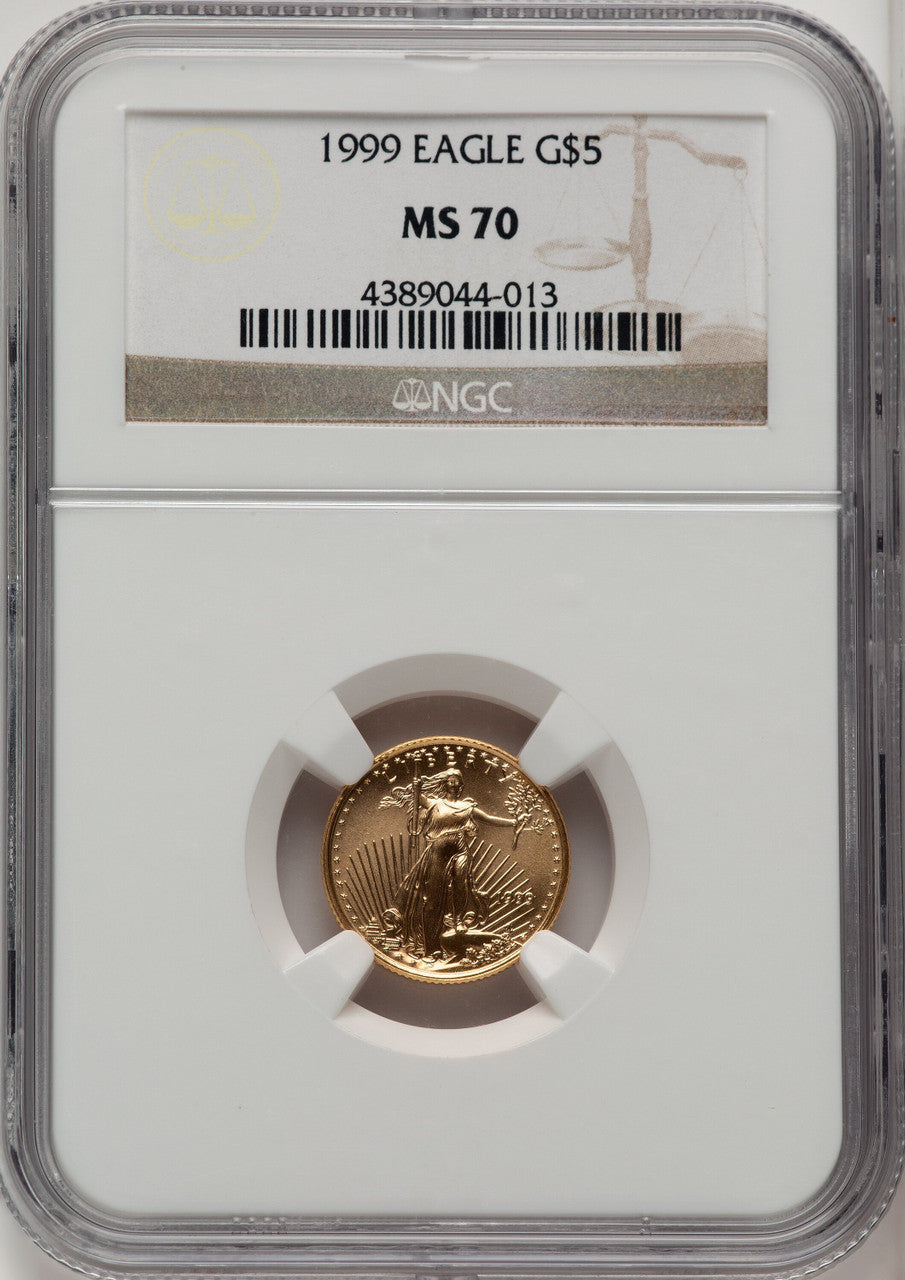 1999 $5 Tenth-Ounce Gold Eagle NGC MS70