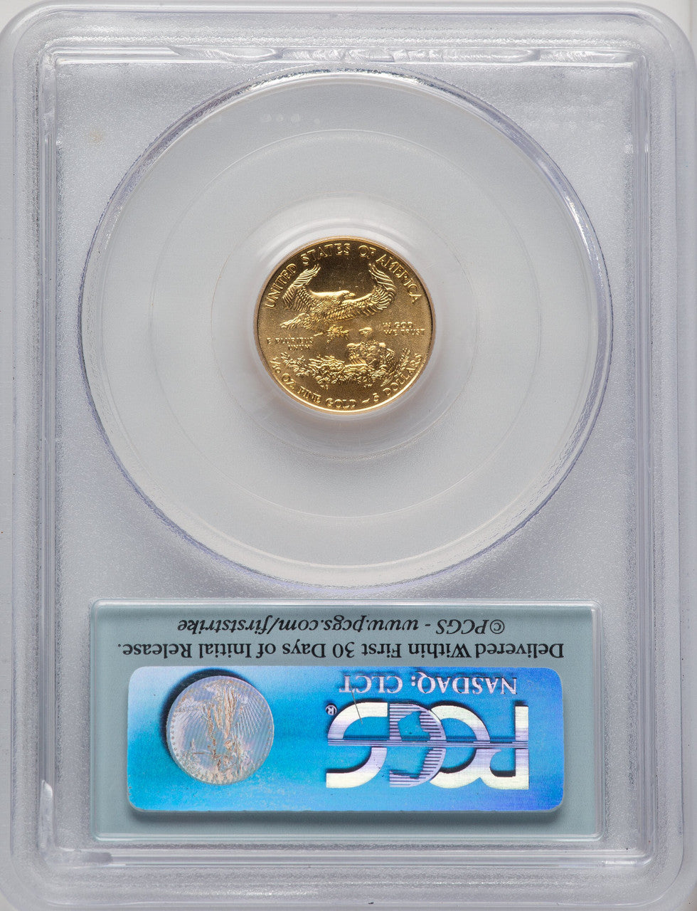 2010 $5 Tenth-Ounce Gold Eagle First Strike FS Flag PCGS MS70