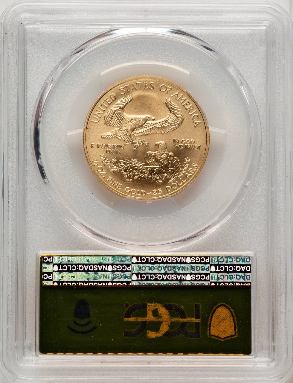 2008-W $25 Half-Ounce Gold Eagle Burnished Gold Foil PCGS SP70
