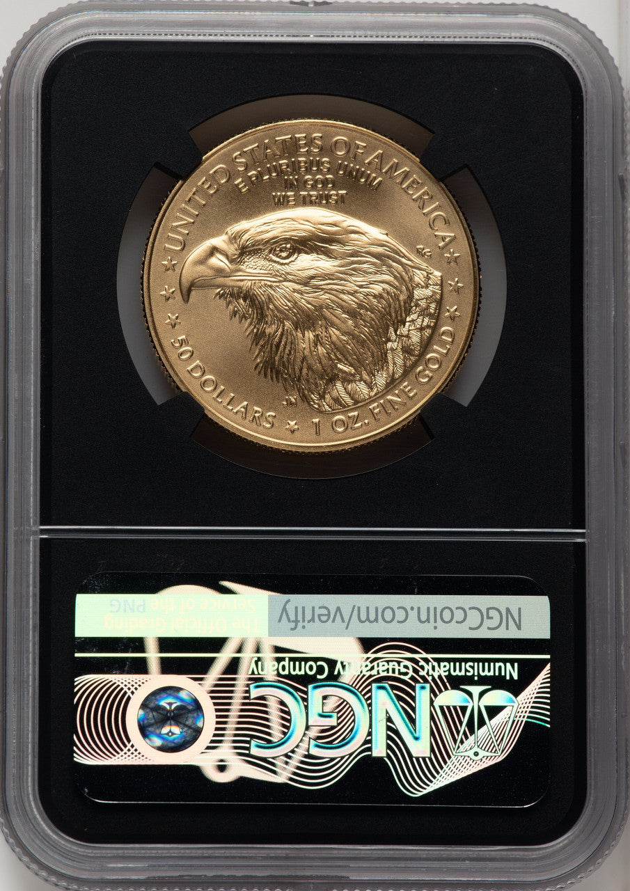2023-W Burnished Gold Eagle 1 oz FDI Jennie Norris Blk Core NGC MS70 (520467028)