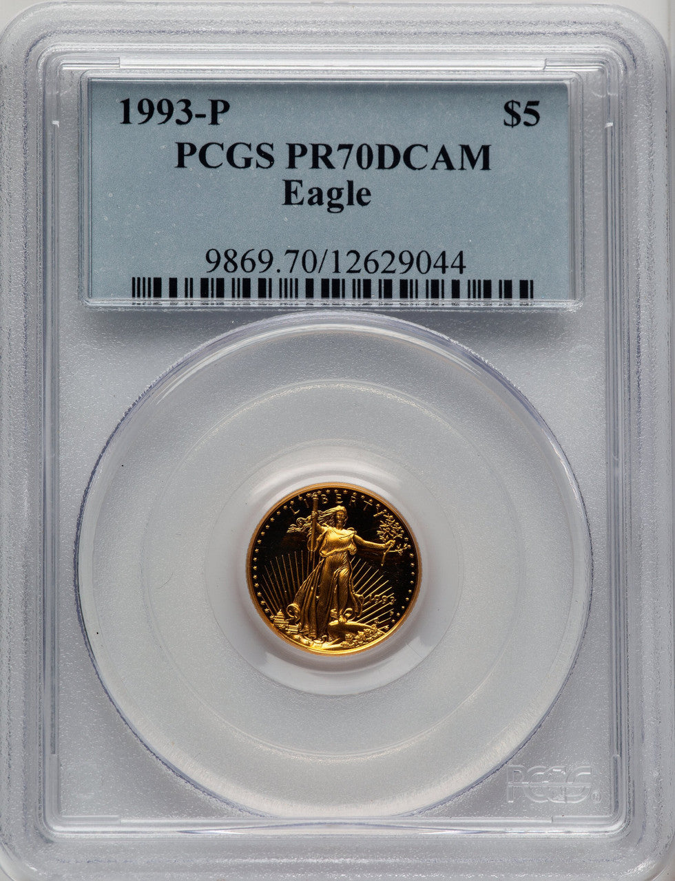 1993-P $5 Tenth-Ounce Gold Eagle PCGS PR70