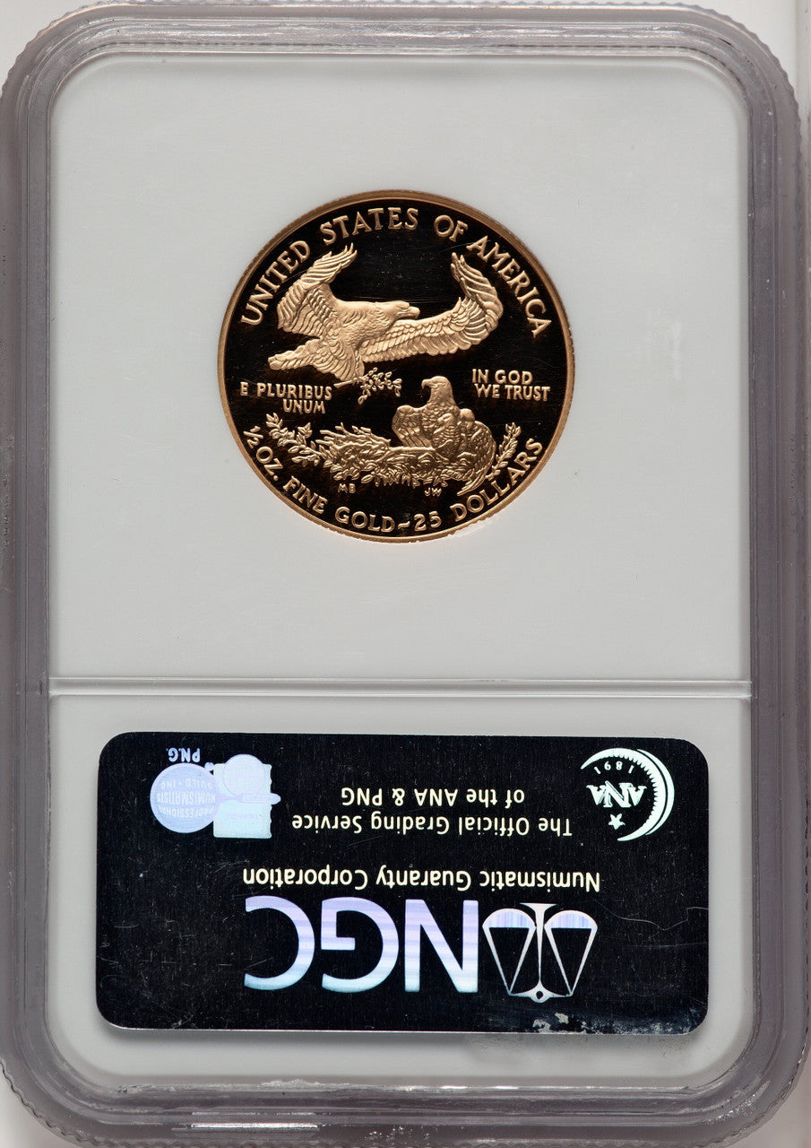 2005-W $25 Half-Ounce Gold Eagle Brown Label NGC PF70