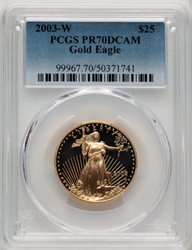 2003-W $25 Half-Ounce Gold Eagle Blue Gradient PCGS PR70