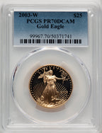2003-W $25 Half-Ounce Gold Eagle Blue Gradient PCGS PR70