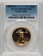 2000-W $25 Half-Ounce Gold Eagle Blue Gradient PCGS PR70 (774624005)