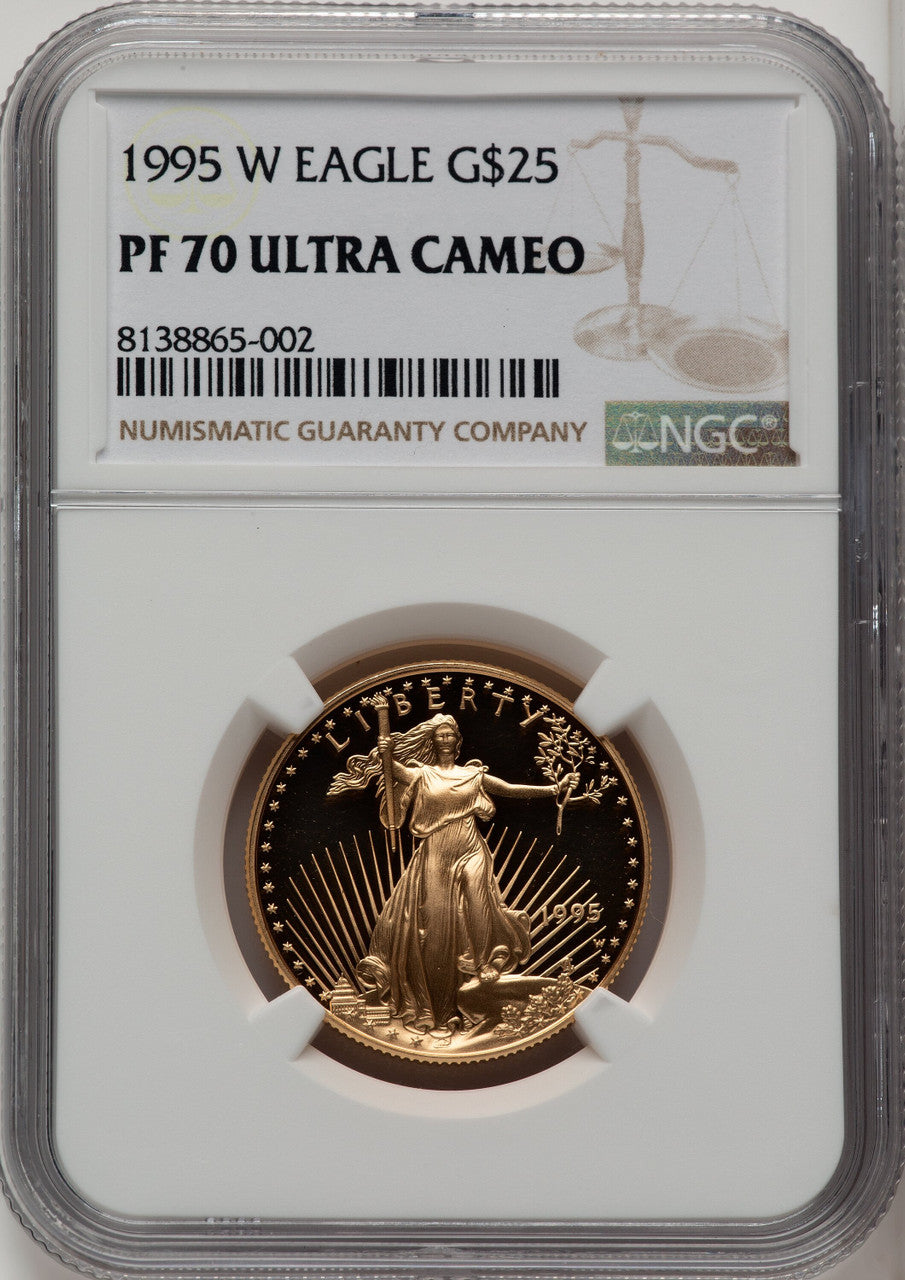 1995-W $25 Half-Ounce Gold Eagle Brown Label NGC PF70 (774624004)