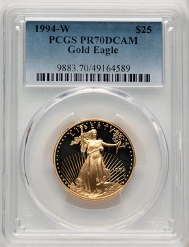 1994-W $25 Half-Ounce Gold Eagle Blue Gradient PCGS PR70