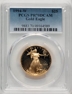 1994-W $25 Half-Ounce Gold Eagle Blue Gradient PCGS PR70