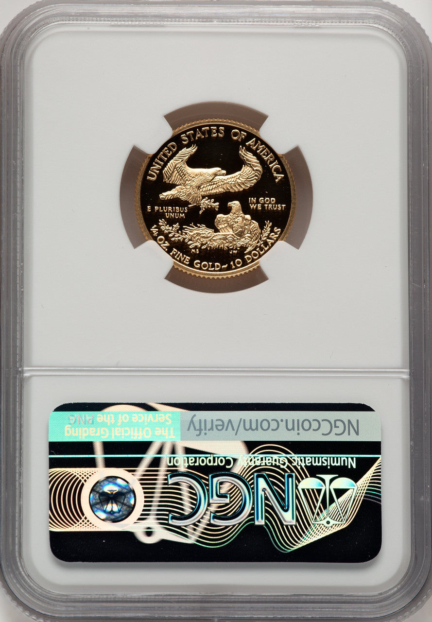 2018-W G$10 Quarter Ounce Gold Eagle First Day of Issue FDI 1ST NGC PF70