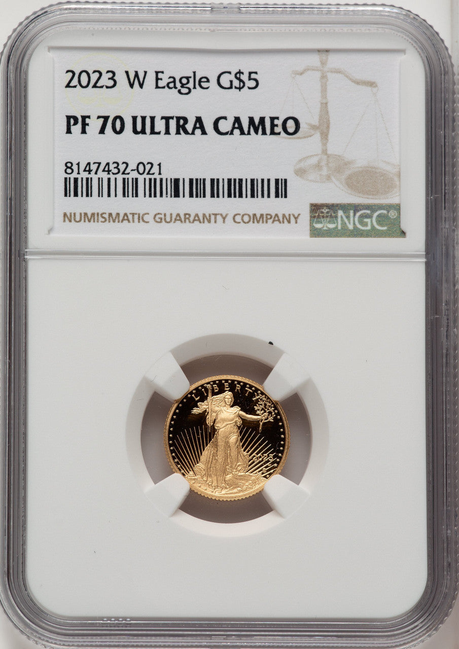 2023-W Proof Gold Eagle 1/10 oz Brown Label NGC MS70