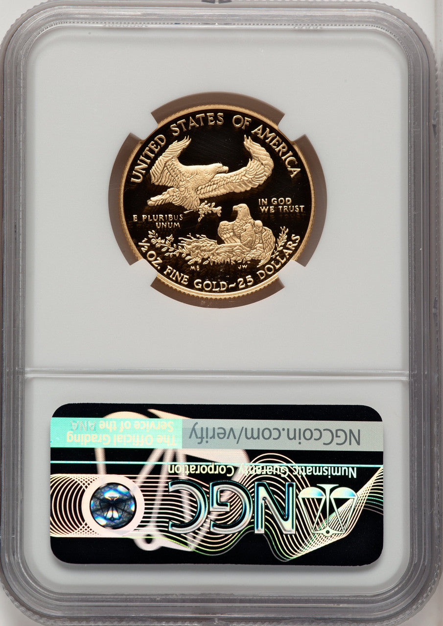 2018-W G$25 Half Ounce Gold Eagle First Day of Issue FDI 1ST NGC PF70