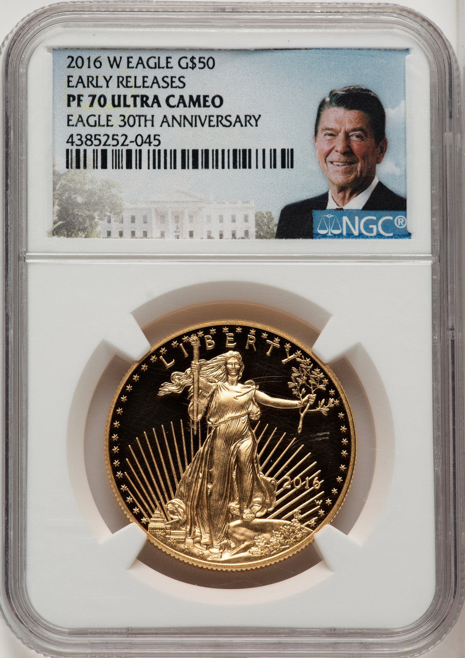 2016-W $50 One-Ounce Gold Eagle 30th Anniversary First Strike NGC PF70 (774592002)