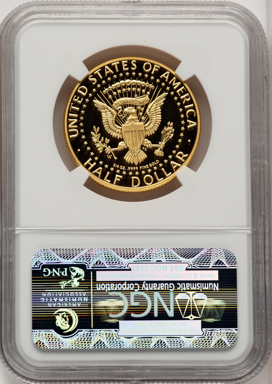 2014-W 50C Kennedy Gold 50th Anniversary First Strike Proof Kennedy Half Dollar NGC PR70 (774219002)