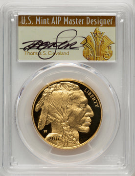 2017-W 1 oz Gold Buffalo FDI PCGS PR70 Thomas Cleveland